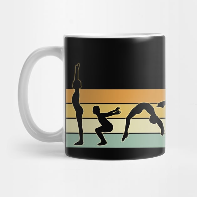 Cool Gymnasts Retro Sunset Girls Gymnastics by Dibble Dabble Designs